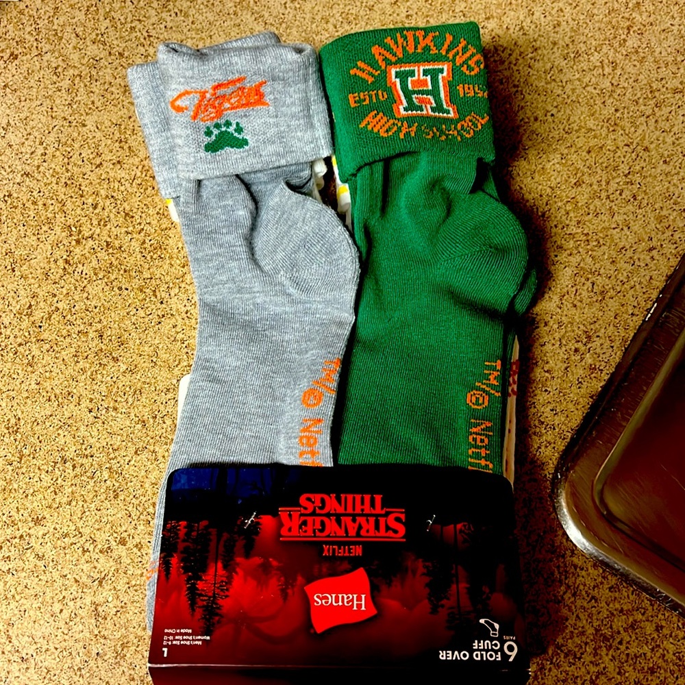 In time for the holidays, 🌲🌲🌲Stranger Things fold over cuff socks